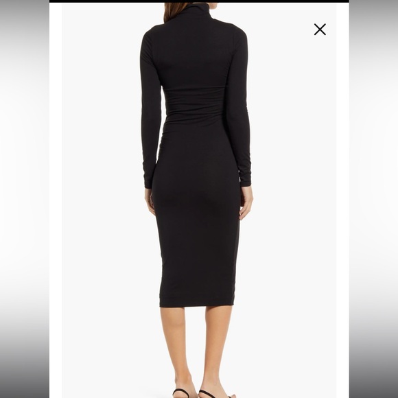 NWT Good American Sundown Mock Neck Midi Dress in Black001 - Picture 4 of 8